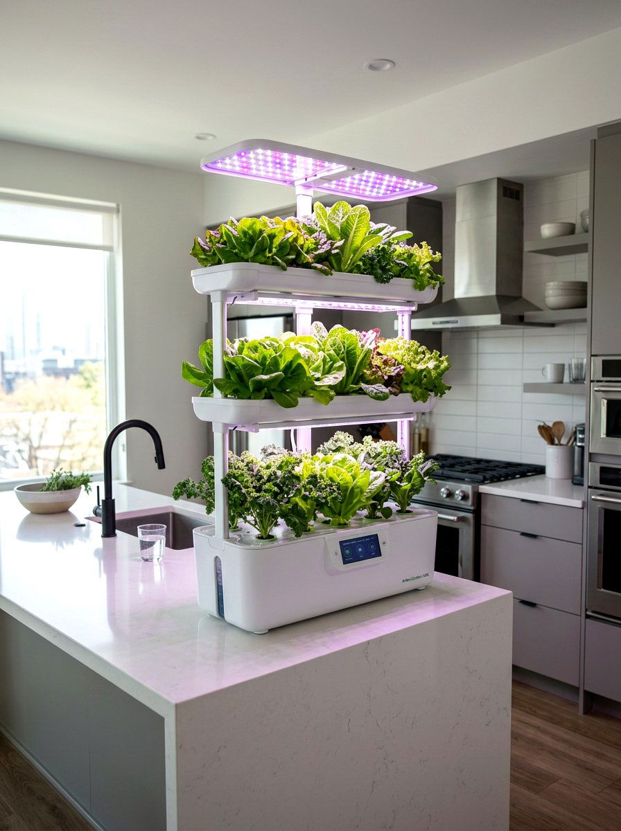 Indoor hydroponic garden - 30 apartment garden ideas