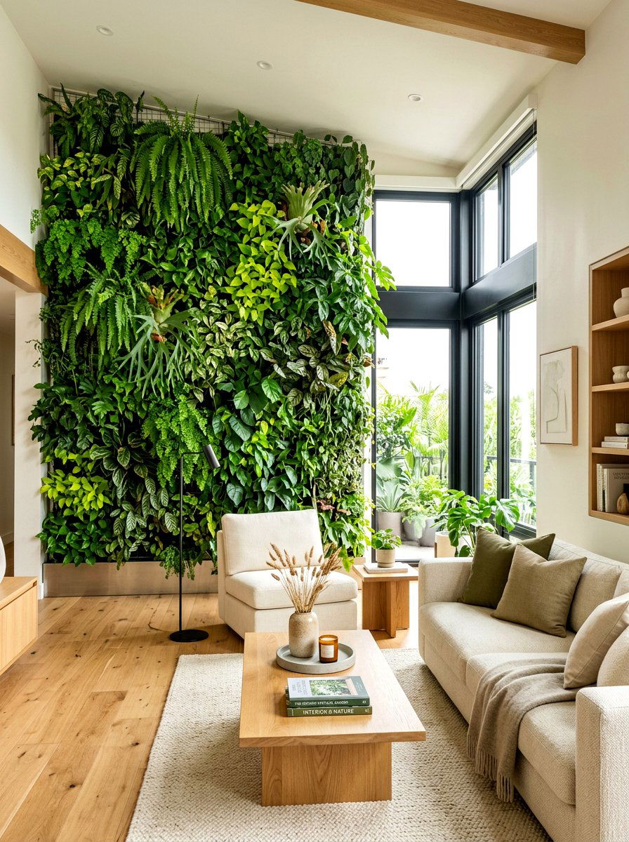 Indoor living wall - 30 apartment vertical garden ideas