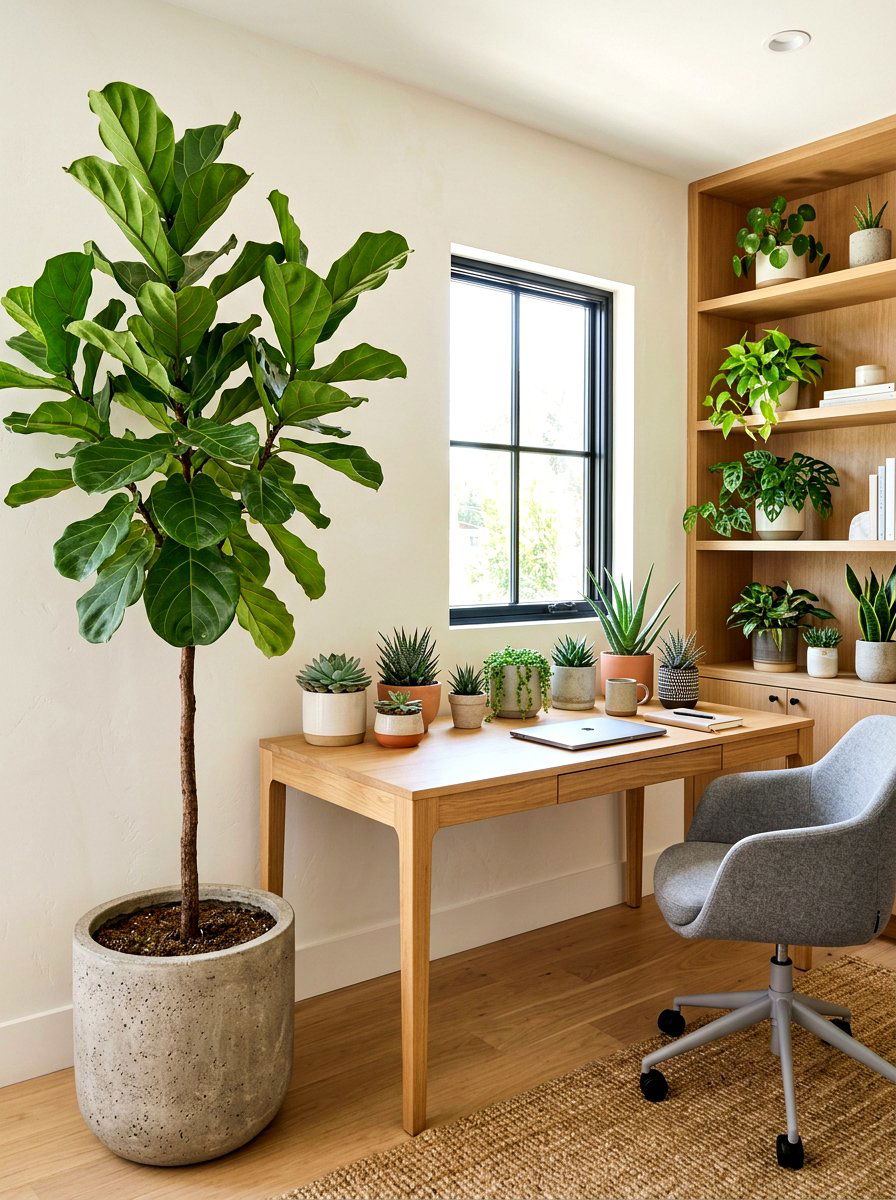Indoor office plants - 30 quiet luxury office ideas