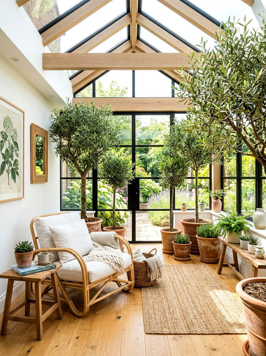 Indoor olive trees - 30 Mediterranean summer decor ideas