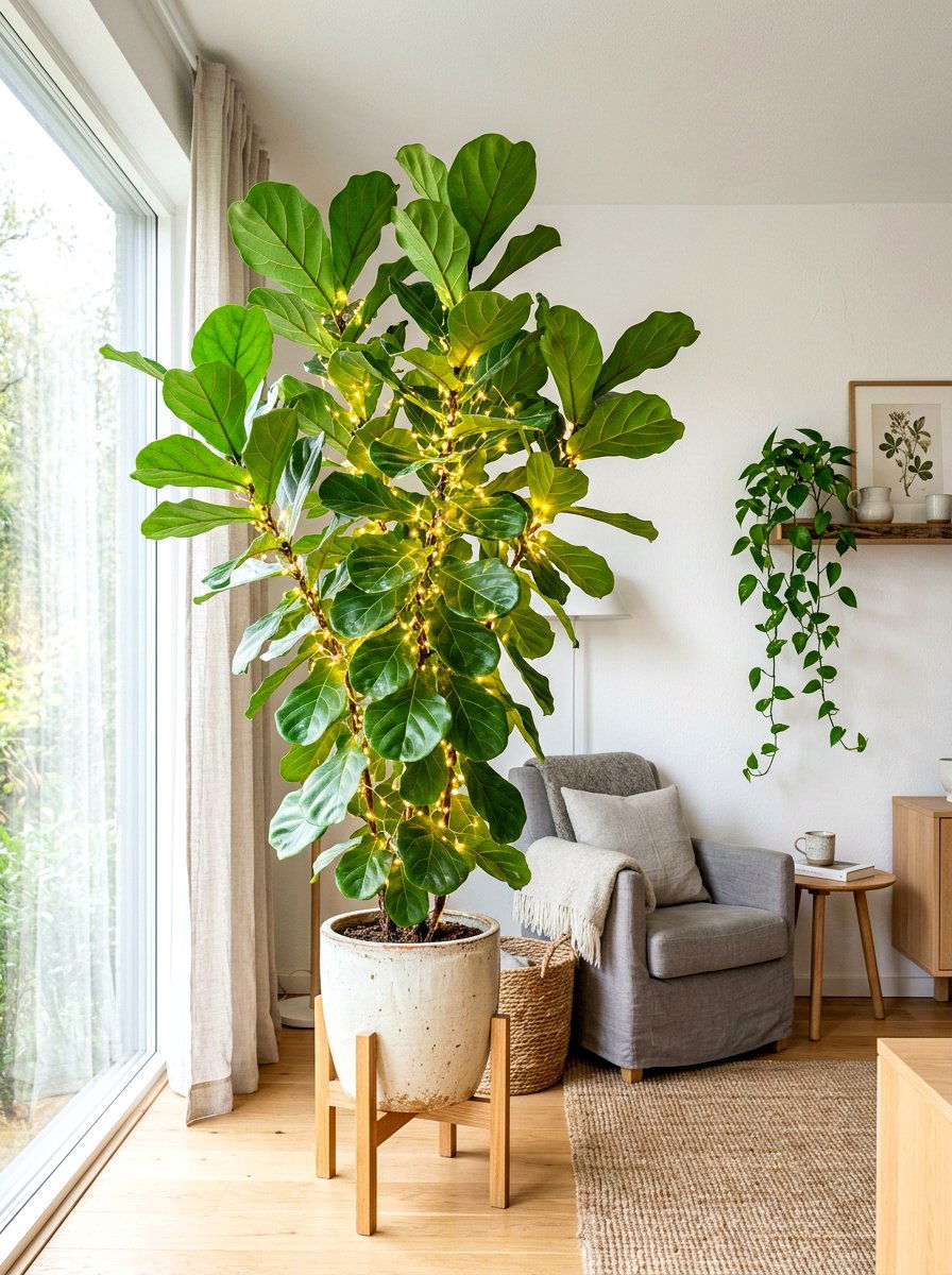 Indoor plant lighting - 30 string light ideas