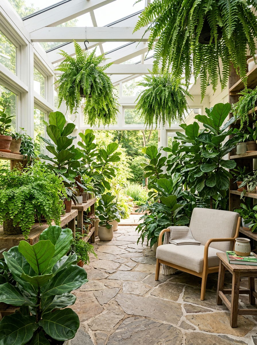 Indoor plant sunroom - 30 rustic sunroom ideas