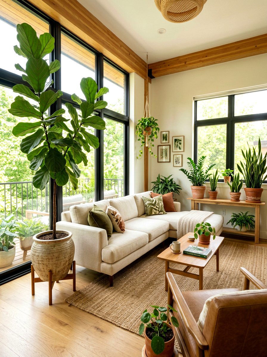 Indoor plants for living room - 30 earthy home decor ideas