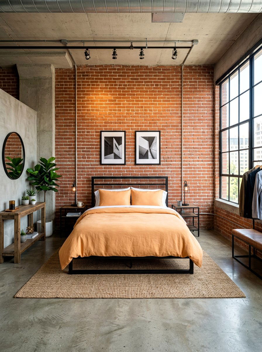 Industrial Apricot Bedroom - 30 apricot bedroom ideas