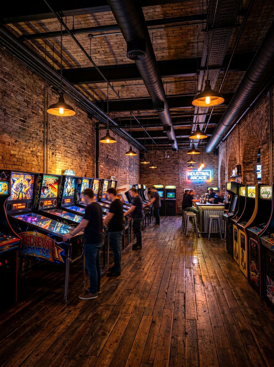 Industrial Arcade Room - 30 arcade room ideas
