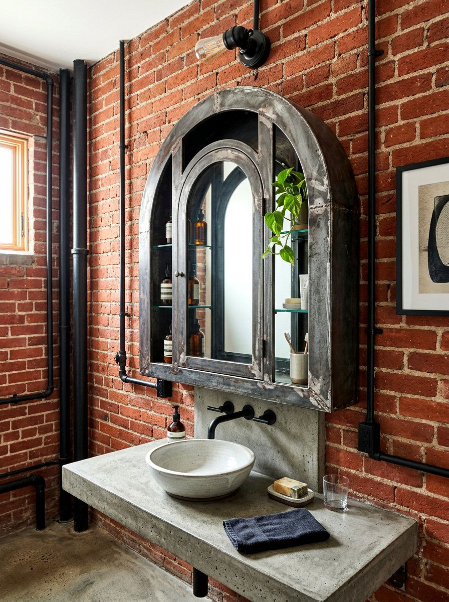Industrial Arched Medicine Cabinet - 30 arched medicine cabinet ideas