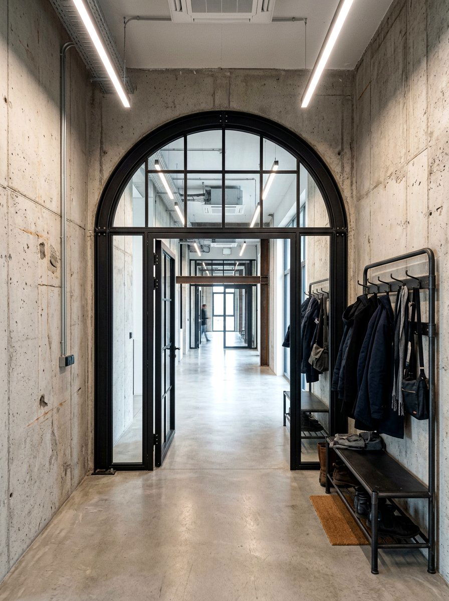 Industrial Arched Metal Frame - 30 arched doorway entry ideas