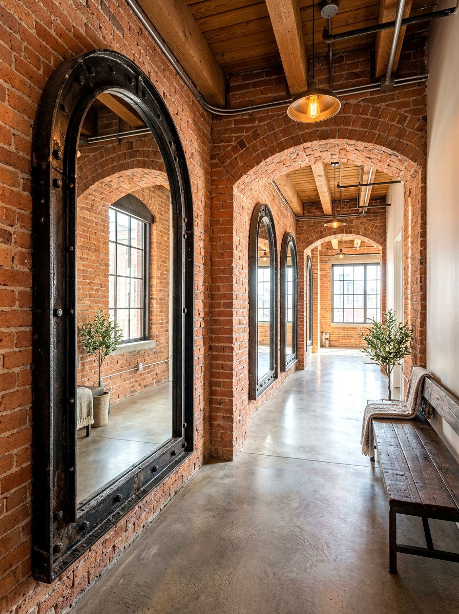 Industrial Arched Mirror Hallway - 30 arched mirror hallway ideas