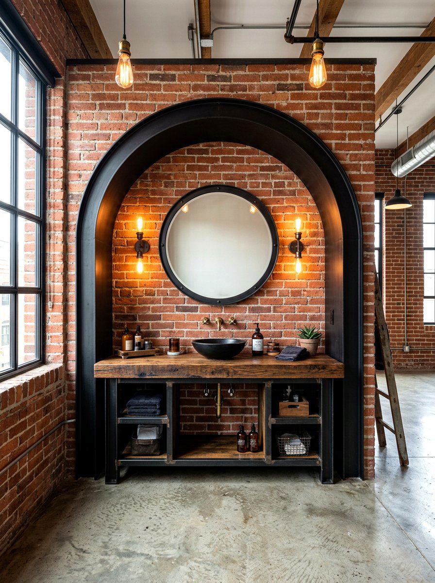 Industrial Arched Vanity Niche - 30 arched vanity niche ideas