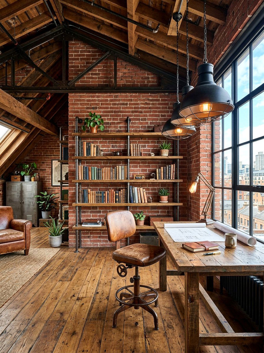 Industrial Attic Loft Area - 30 attic reading nook ideas