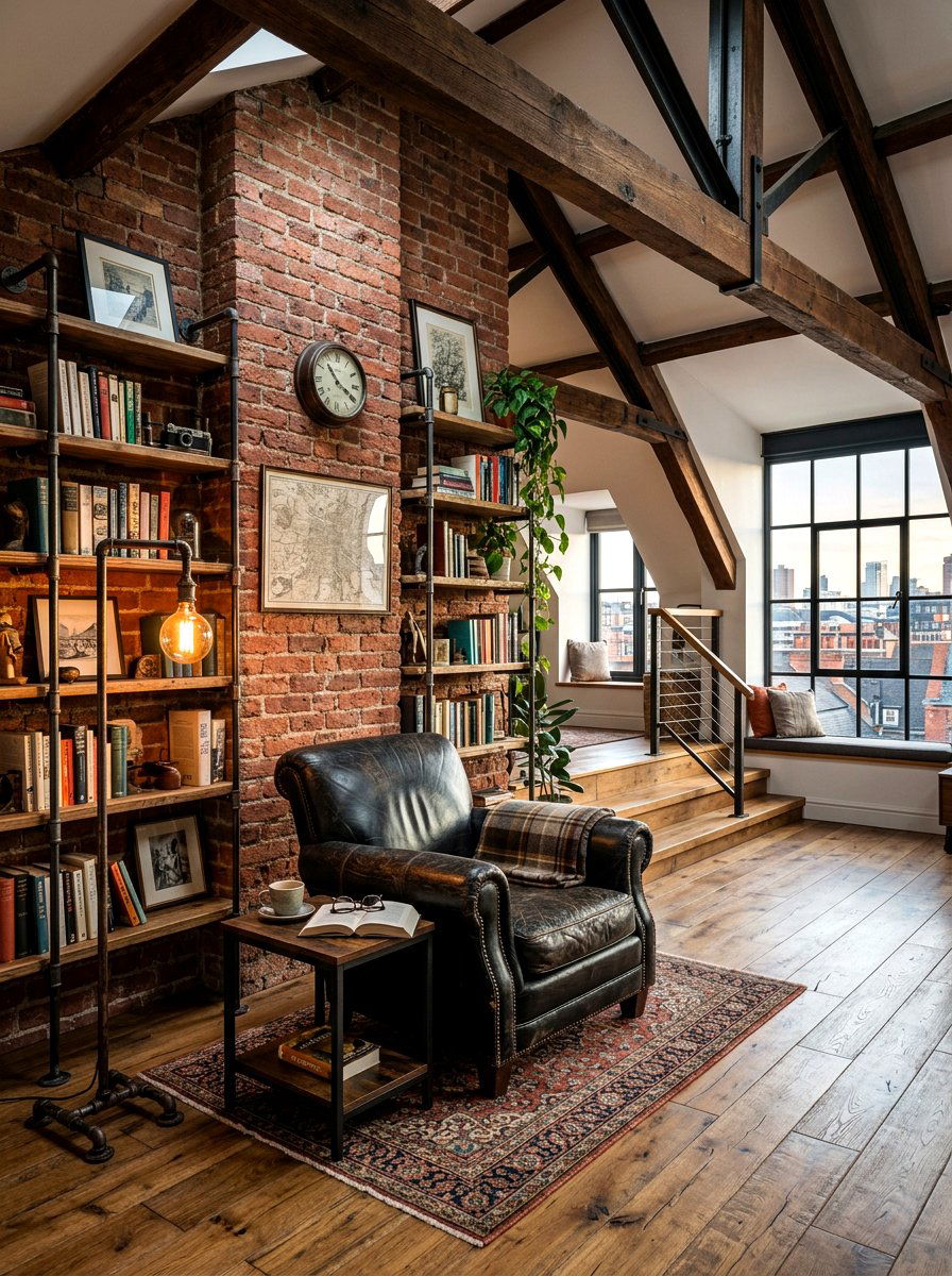 Industrial Attic Reading Corner Loft - 30 attic reading corner ideas