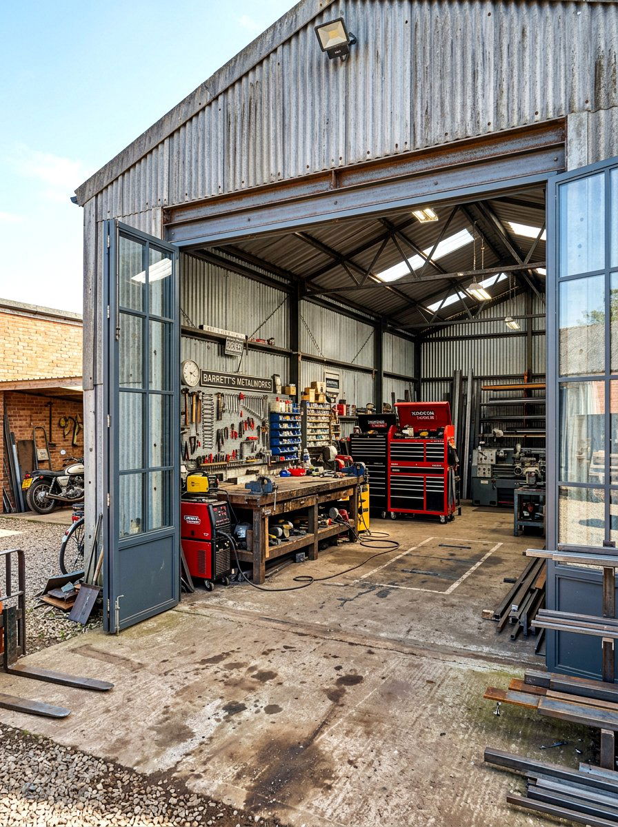Industrial Backyard Workshop - 30 backyard studio shed ideas