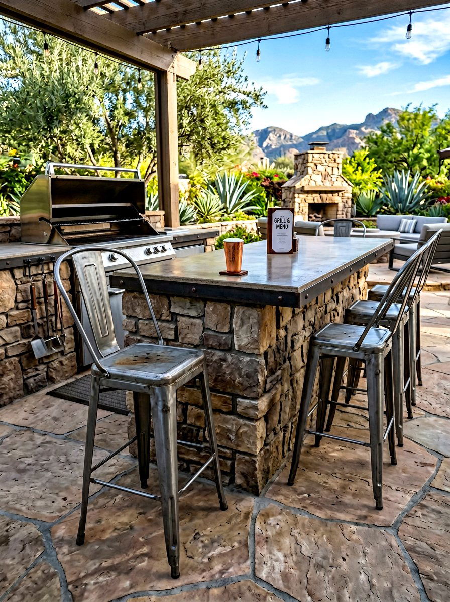 Industrial Bar Stool - 30 metal patio furniture ideas