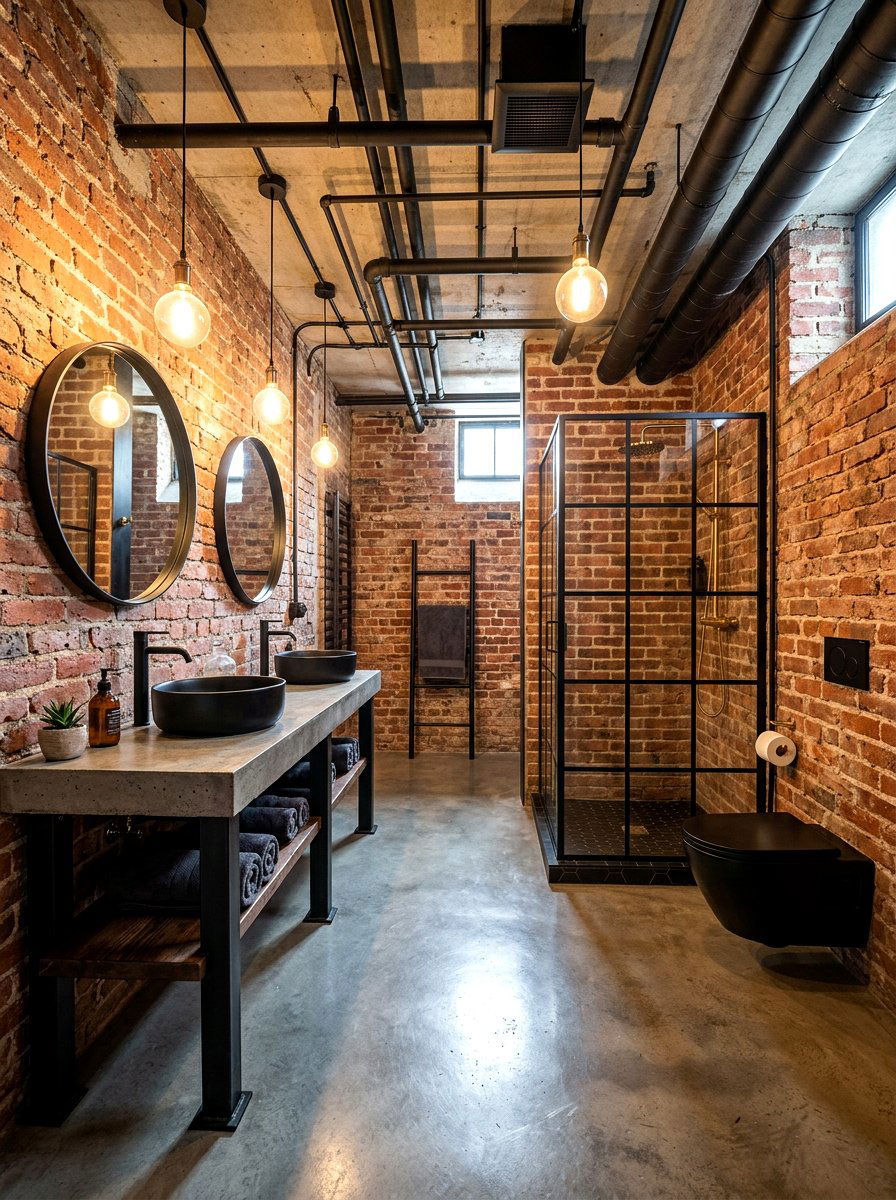 Industrial Basement Bathroom - 30 basement bathroom ideas
