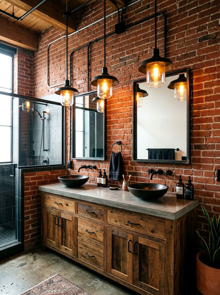 Industrial Bathroom Pendant Lights - 30 low light bathroom mood ideas