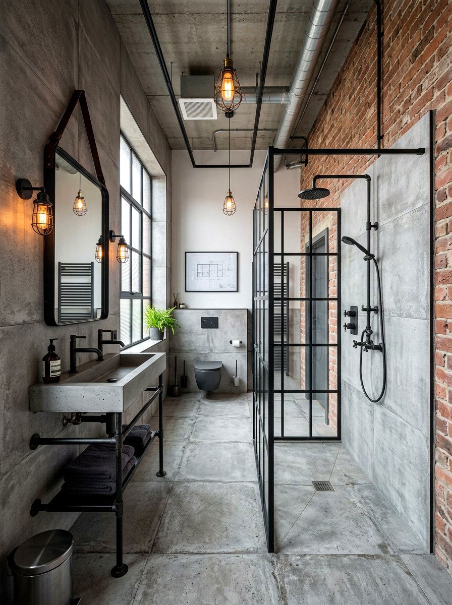 Industrial Bathroom - 30 neutral bathroom ideas