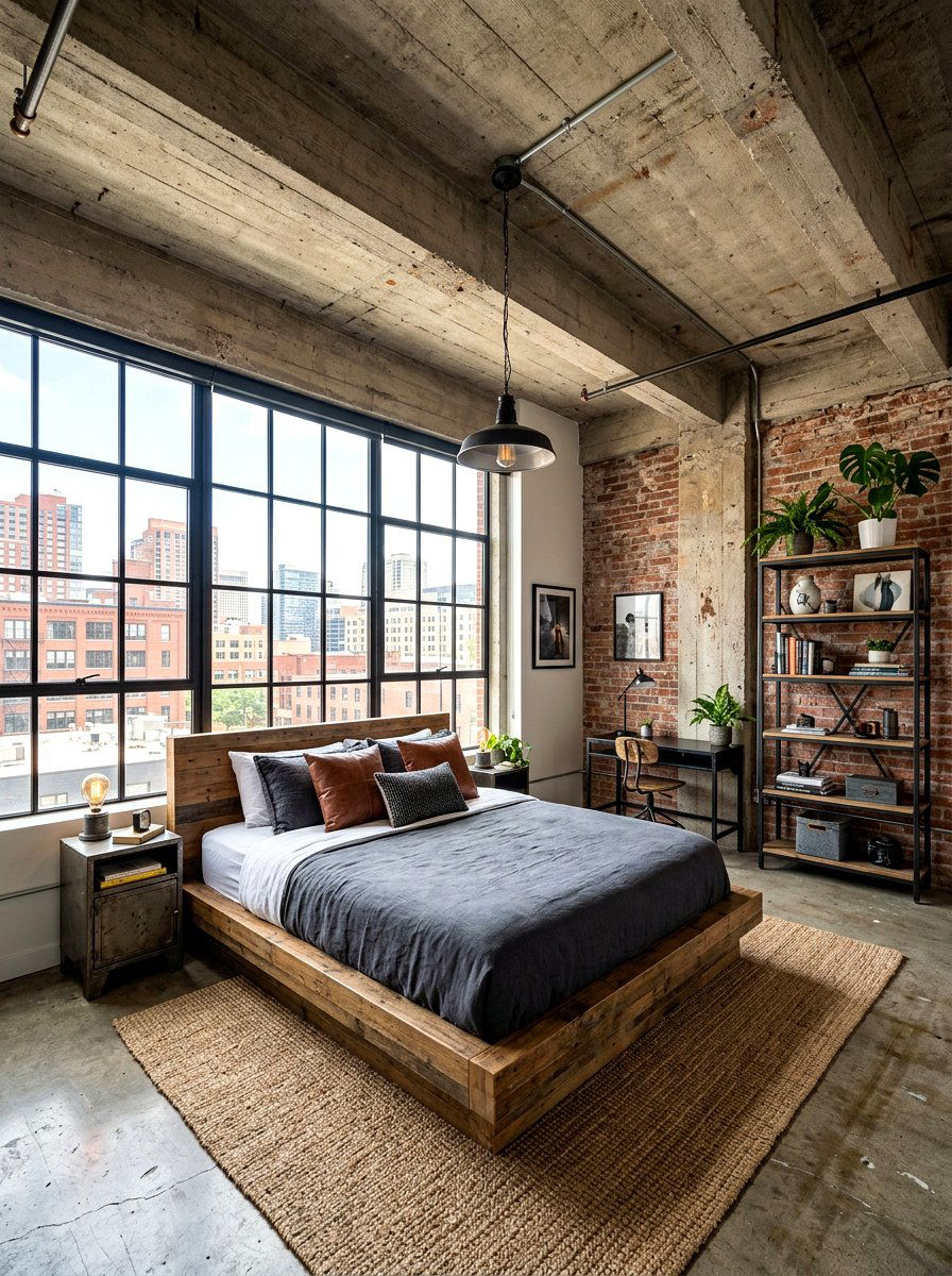 Industrial Bedroom Loft - 30 boutique hotel bedroom ideas