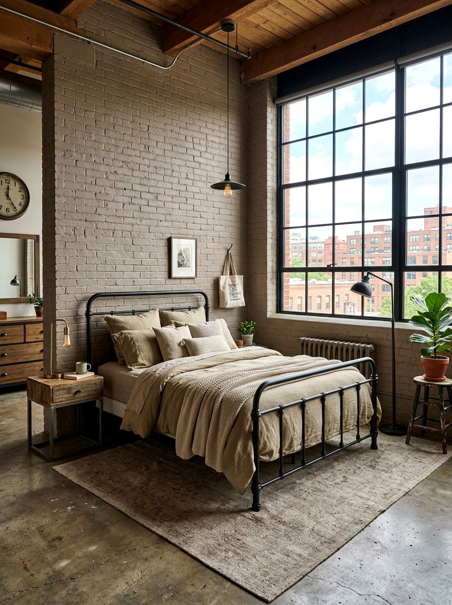 Industrial Beige Bedroom - 30 tonal beige bedroom ideas