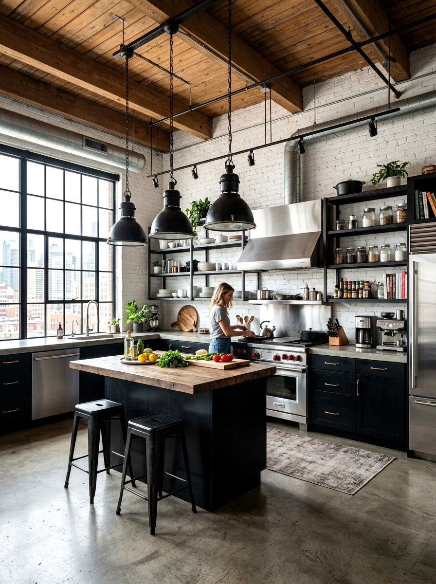 Industrial Black And White Kitchen - 30 black and white kitchen ideas