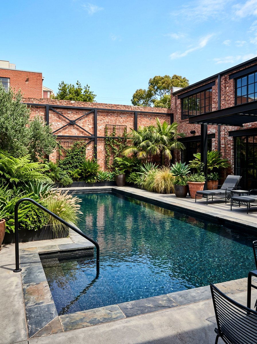 Industrial Black Bottom Pool - 30 black bottom pool backyard ideas