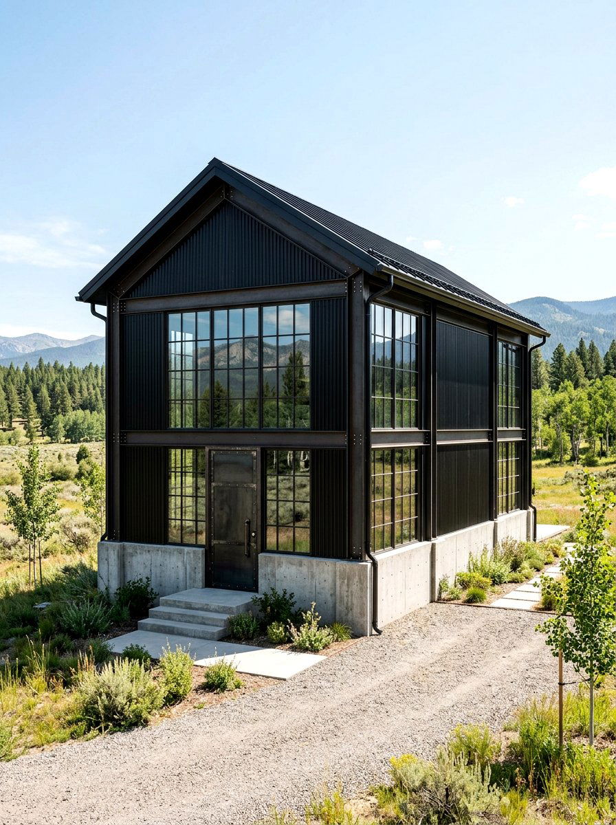 Industrial Black Exterior - 30 black house exterior ideas