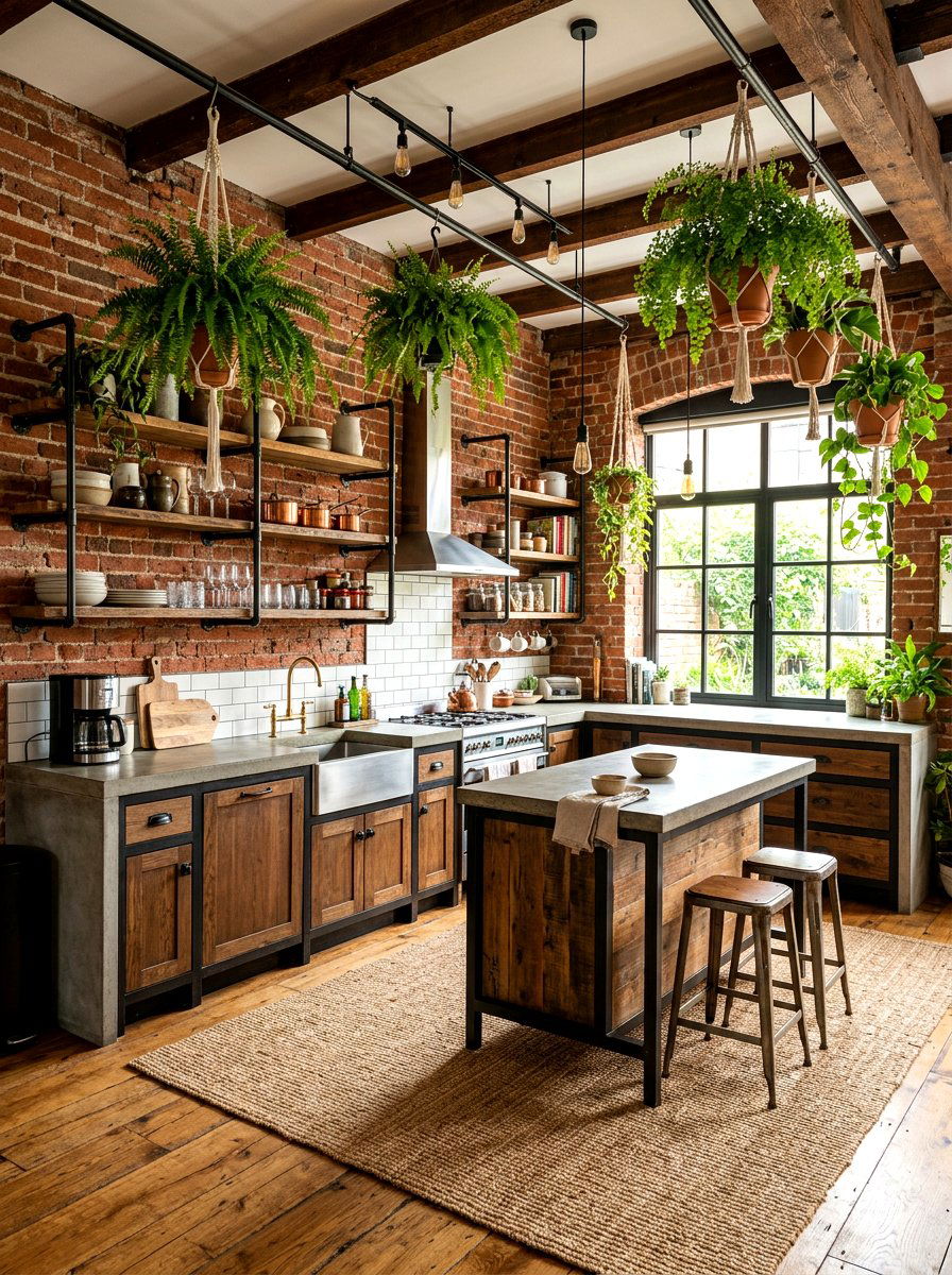 Industrial Boho Kitchen - 30 boho kitchen ideas