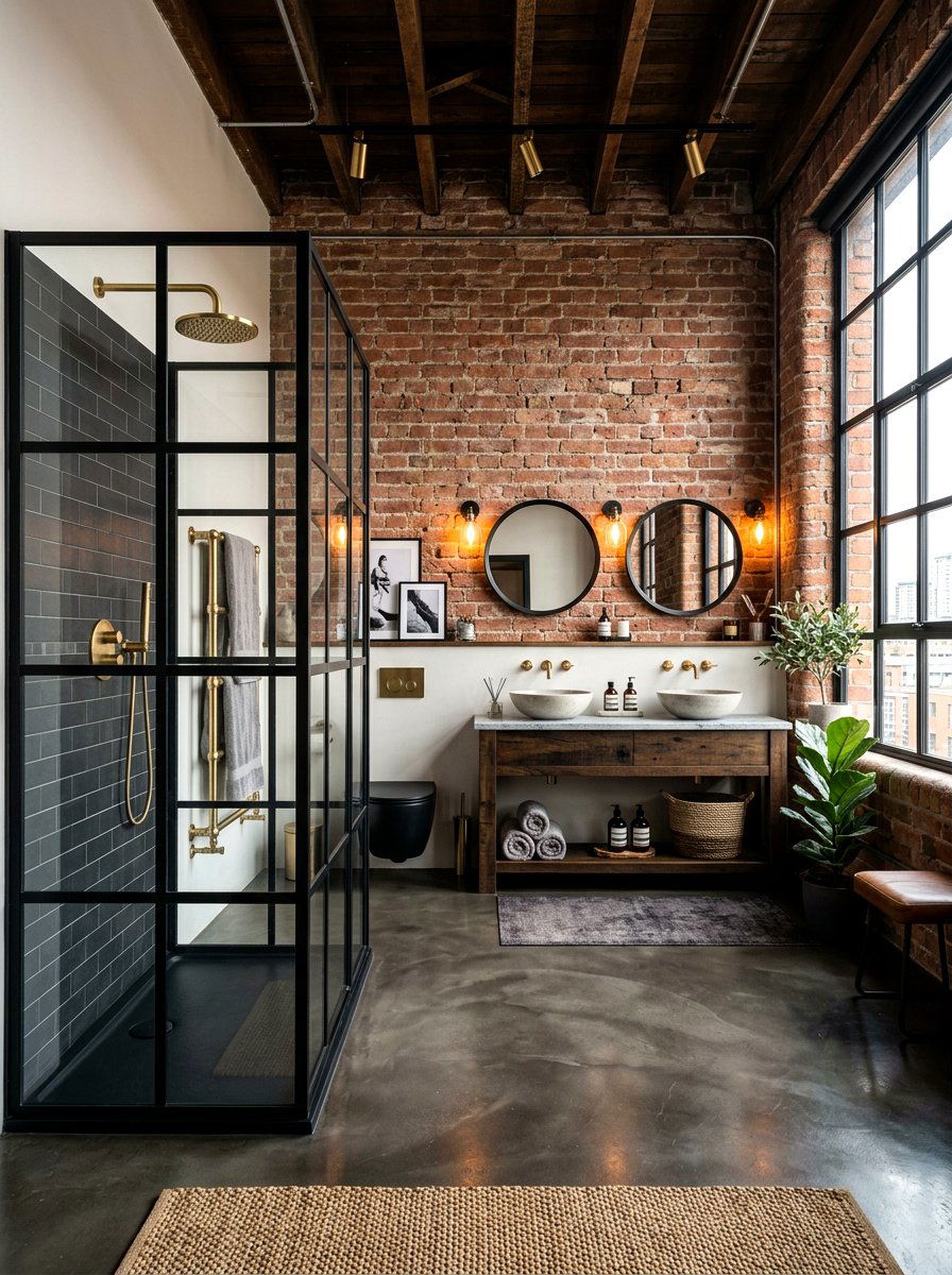 Industrial Boutique Bathroom - 30 spa hotel bathroom ideas