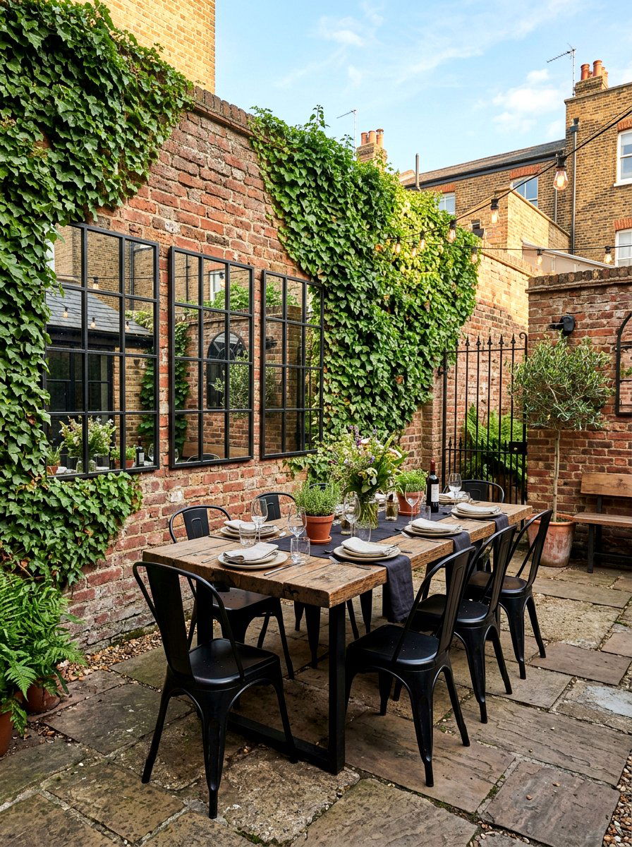 Industrial Brick Backyard - 30 courtyard style backyard ideas