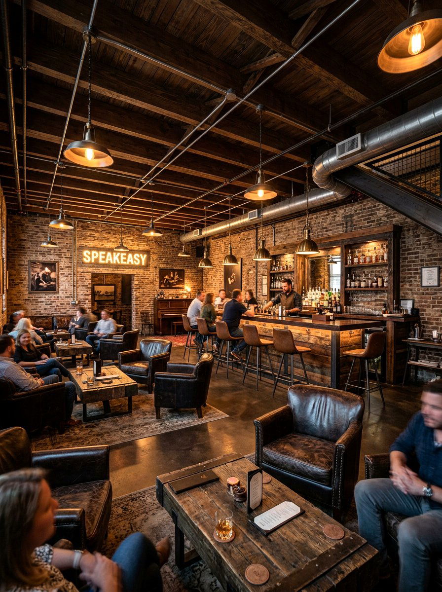 Industrial Brown Basement - 30 brown room decor ideas