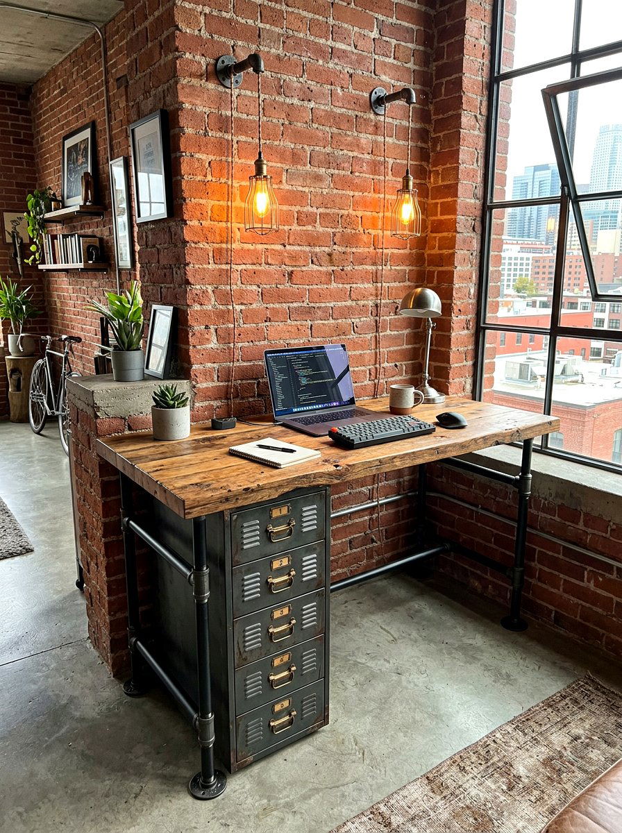 Industrial Built In Desk - 30 office built in desk ideas