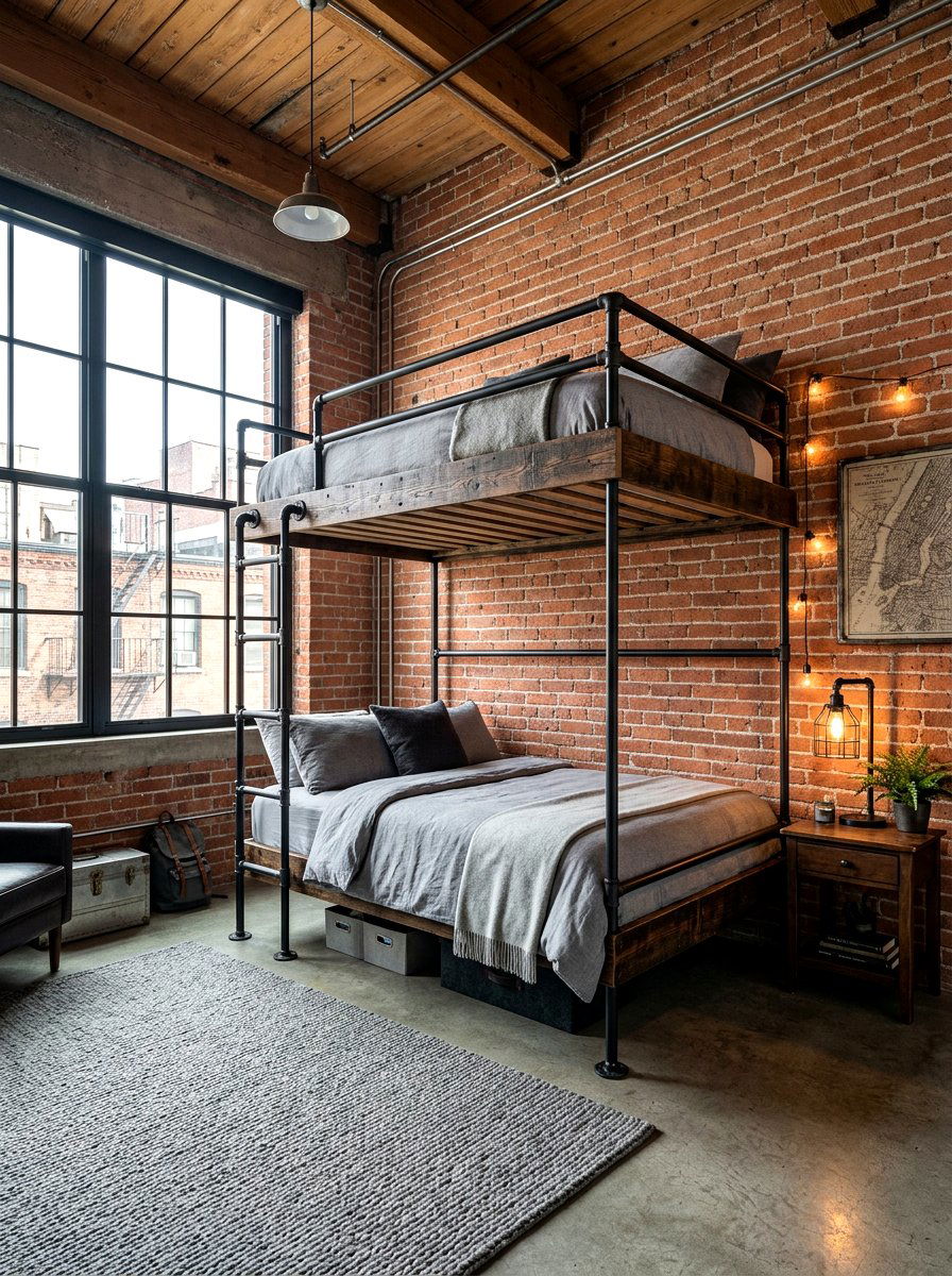 Industrial Bunk Bed - 30 bunk room ideas
