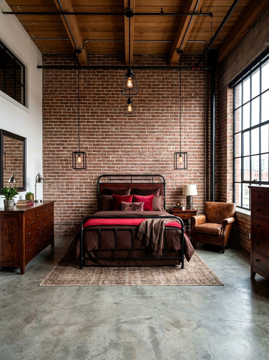 Industrial Chocolate Cherry Bedroom - 30 chocolate cherry bedroom ideas