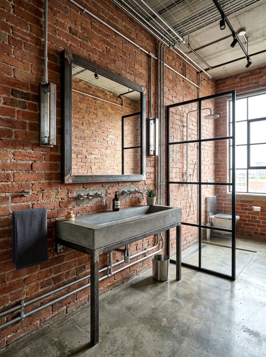 Industrial Chrome Bathroom - 30 chrome bathroom ideas