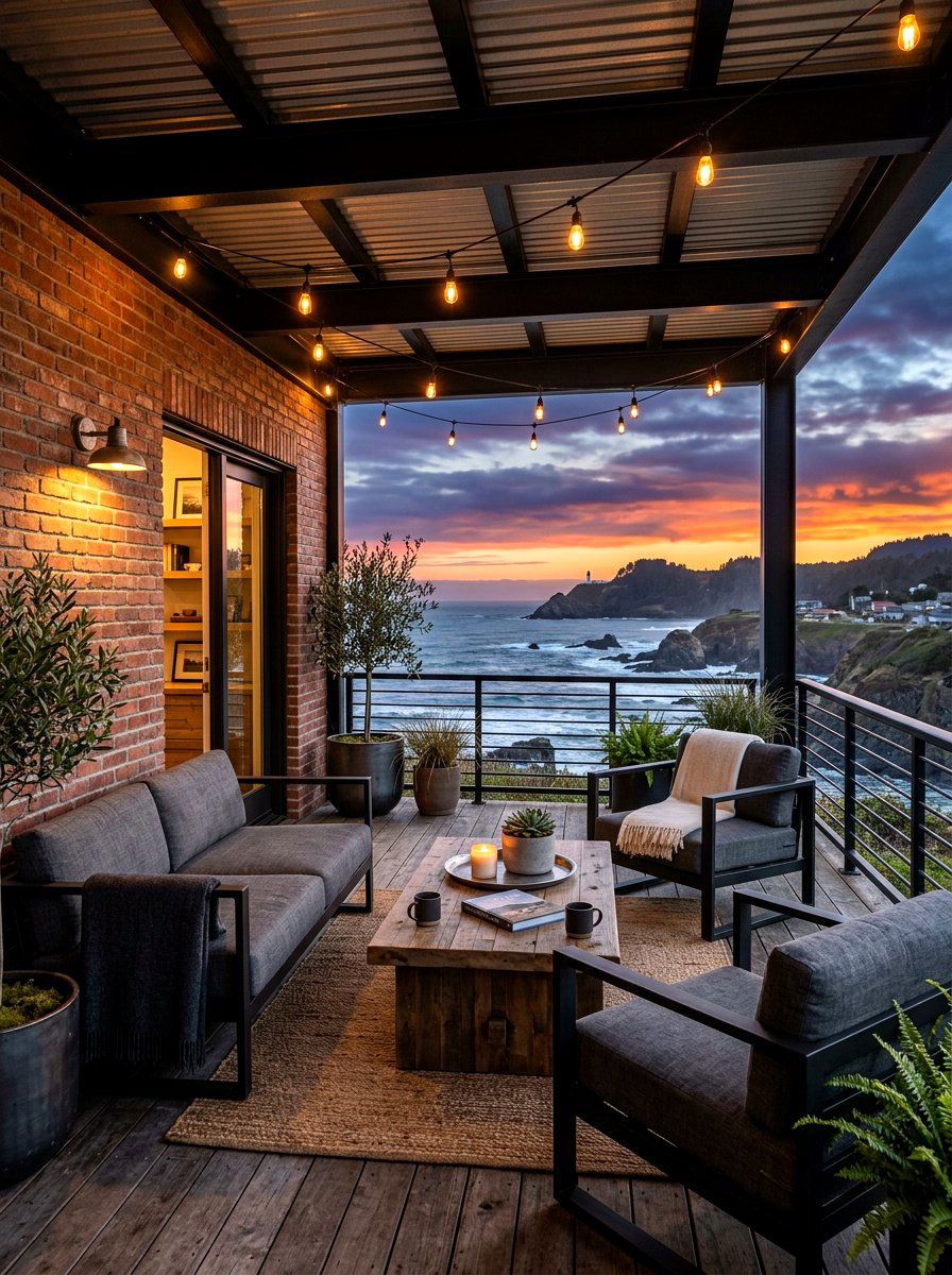 Industrial Coastal Porch - 30 seaside porch ideas