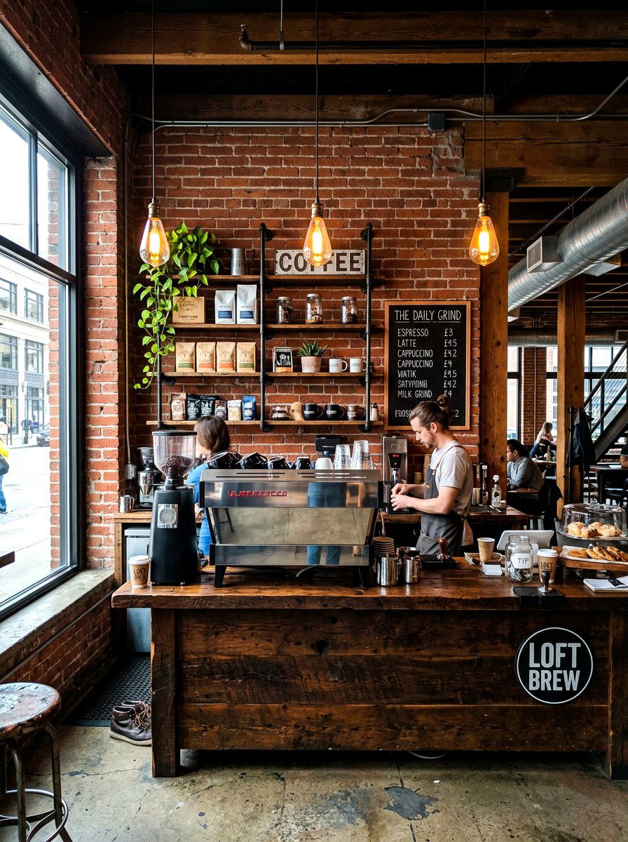Industrial Coffee Nook - 30 coffee nook ideas