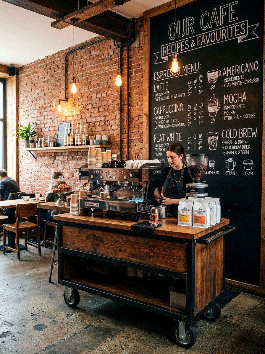 Industrial Coffee Station - 30 corner breakfast coffee nook ideas