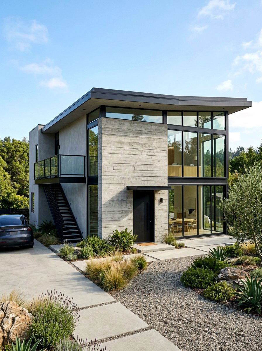 Industrial Concrete Finish - 30 house facade ideas