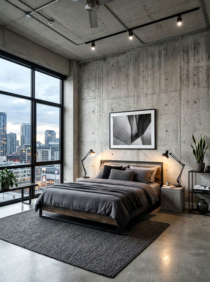 Industrial Concrete Look Wallpaper - 30 renter friendly wallpaper ideas aesthetic