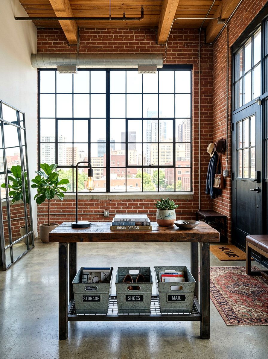 Industrial Console Table - 30 narrow console table ideas