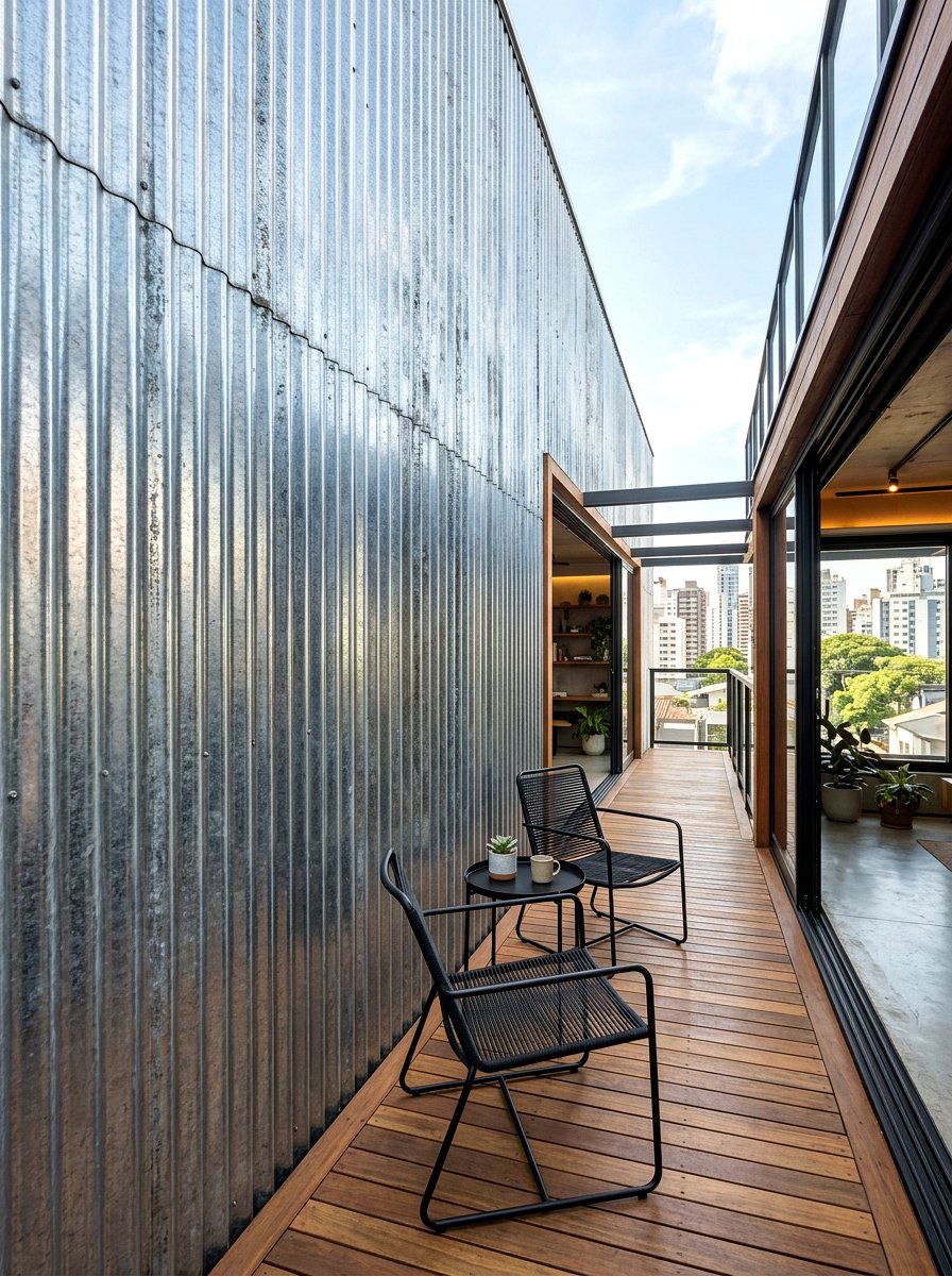 Industrial Corrugated Metal Wall - 30 deck partition ideas