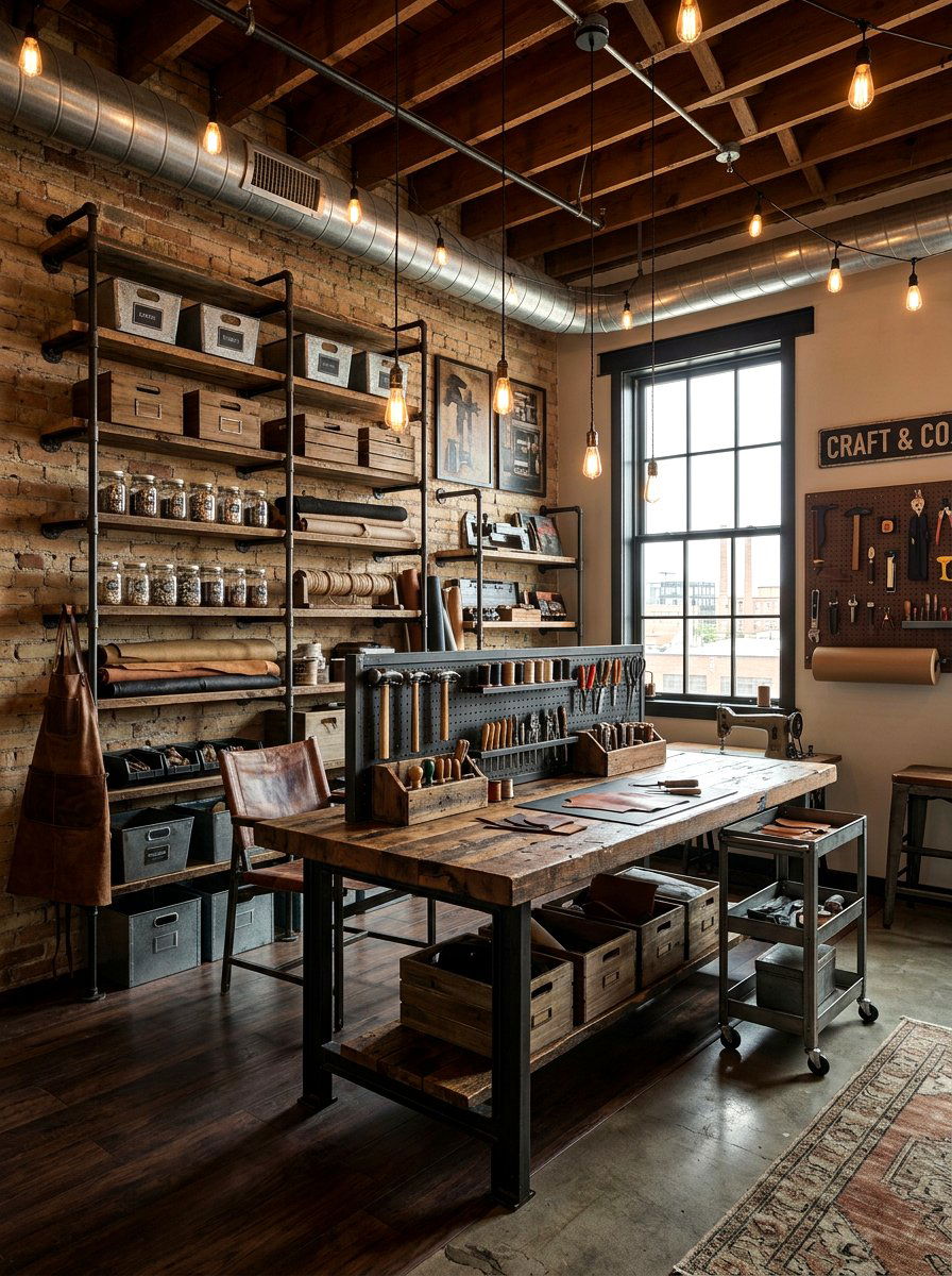 Industrial Craft Room - 30 craft room ideas