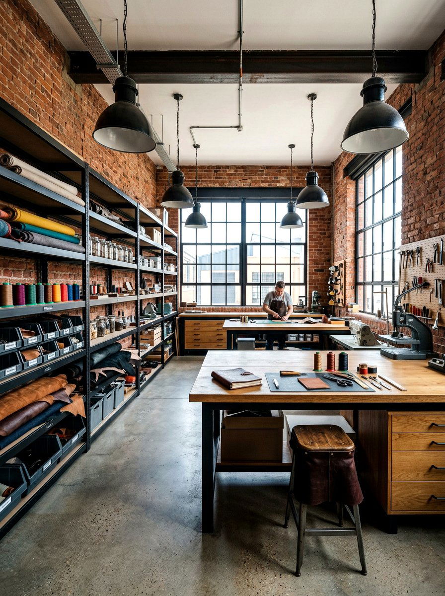 Industrial Craft Space - 30 scrapbook room ideas