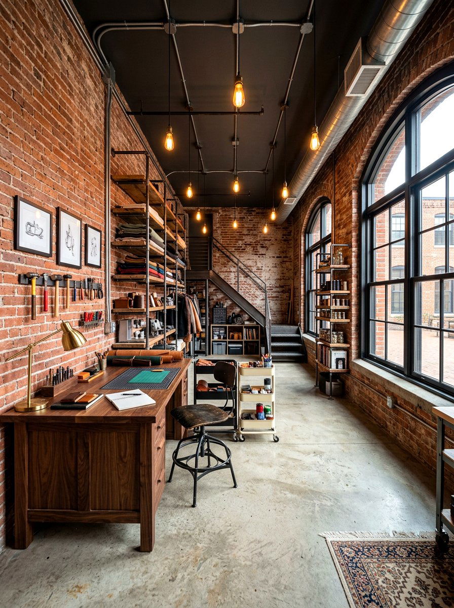 Industrial Craft Studio - 30 knitting room ideas
