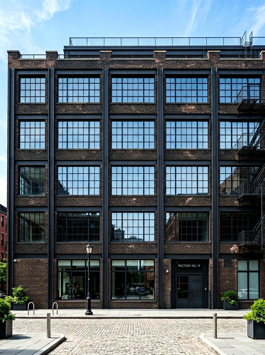 Industrial Dark Brick Facade - 30 brick house exterior ideas