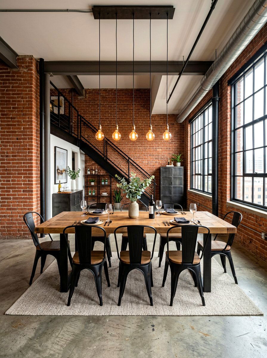 Industrial Dining Room - 30 romantic dinner room ideas