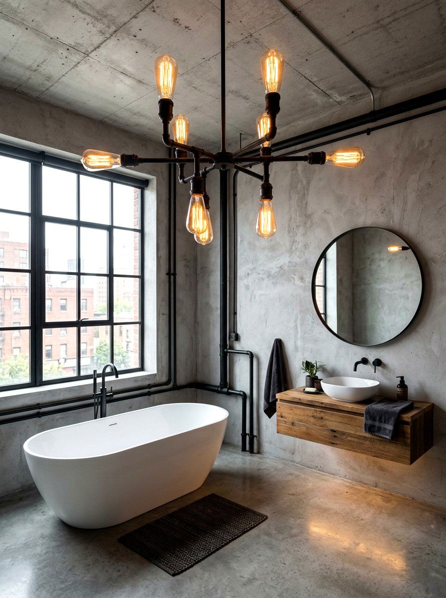 Industrial Edison Chandelier Bathroom - 30 chandelier over bathtub ideas