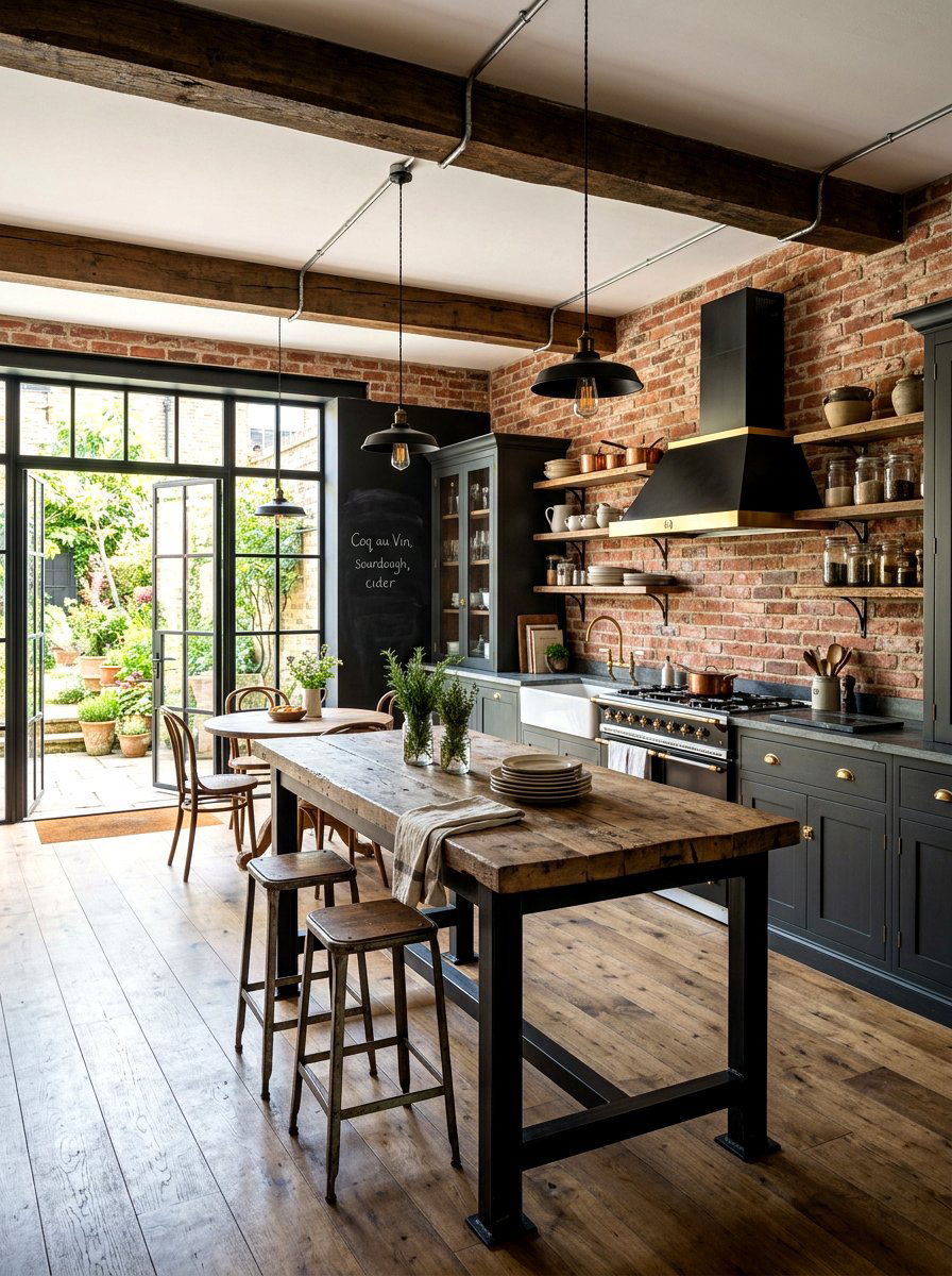 Industrial European Farmhouse Kitchen - 30 European farmhouse kitchen ideas