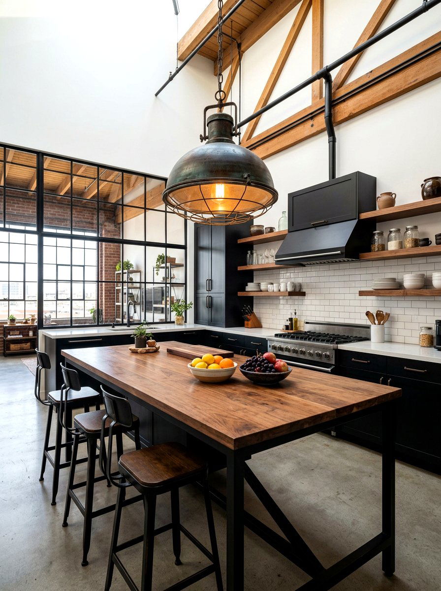 Industrial Factory Pendant Light - 30 Paris cafe kitchen ideas