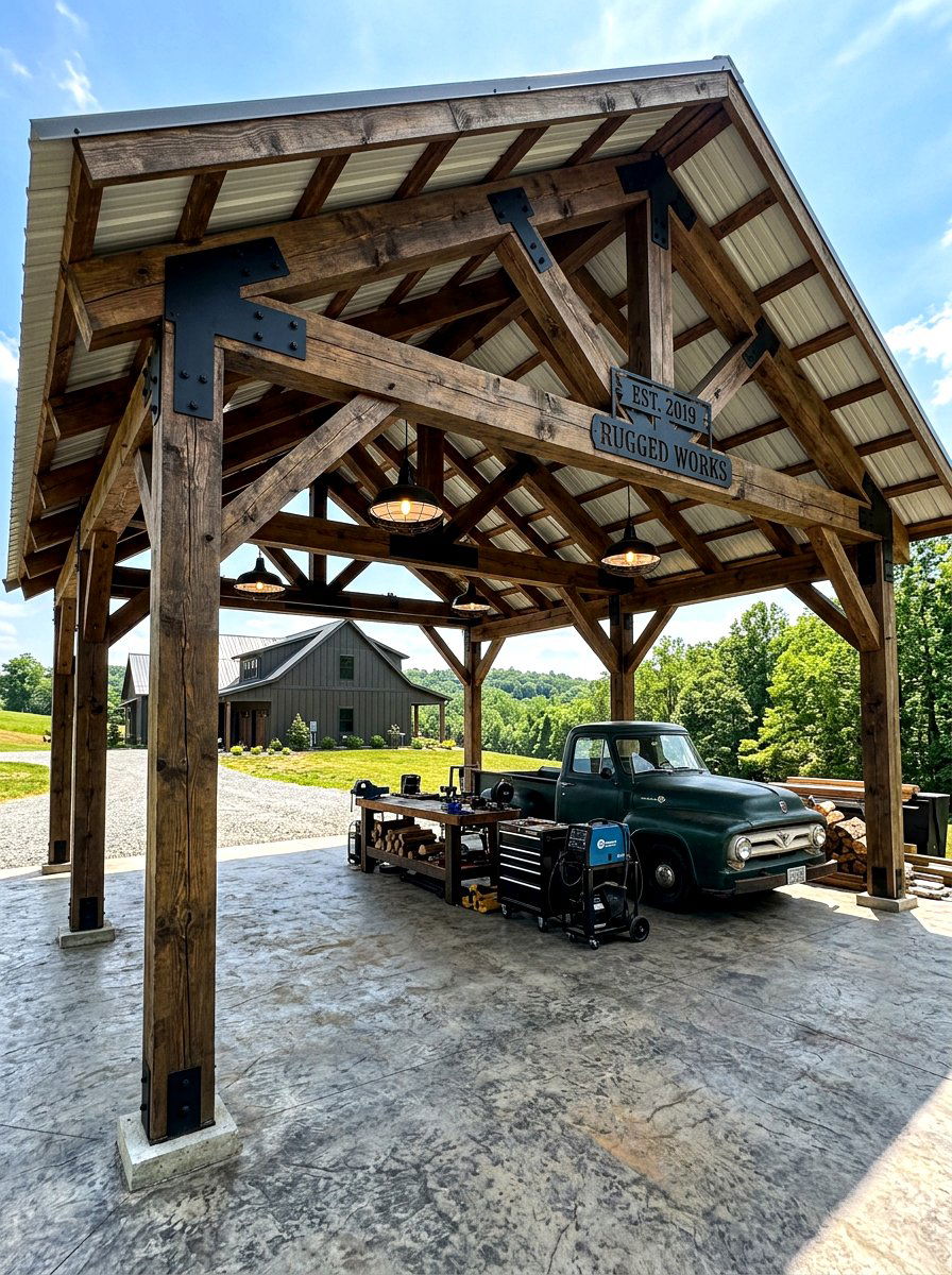 Industrial Farmhouse Carport - 30 farmhouse carport ideas