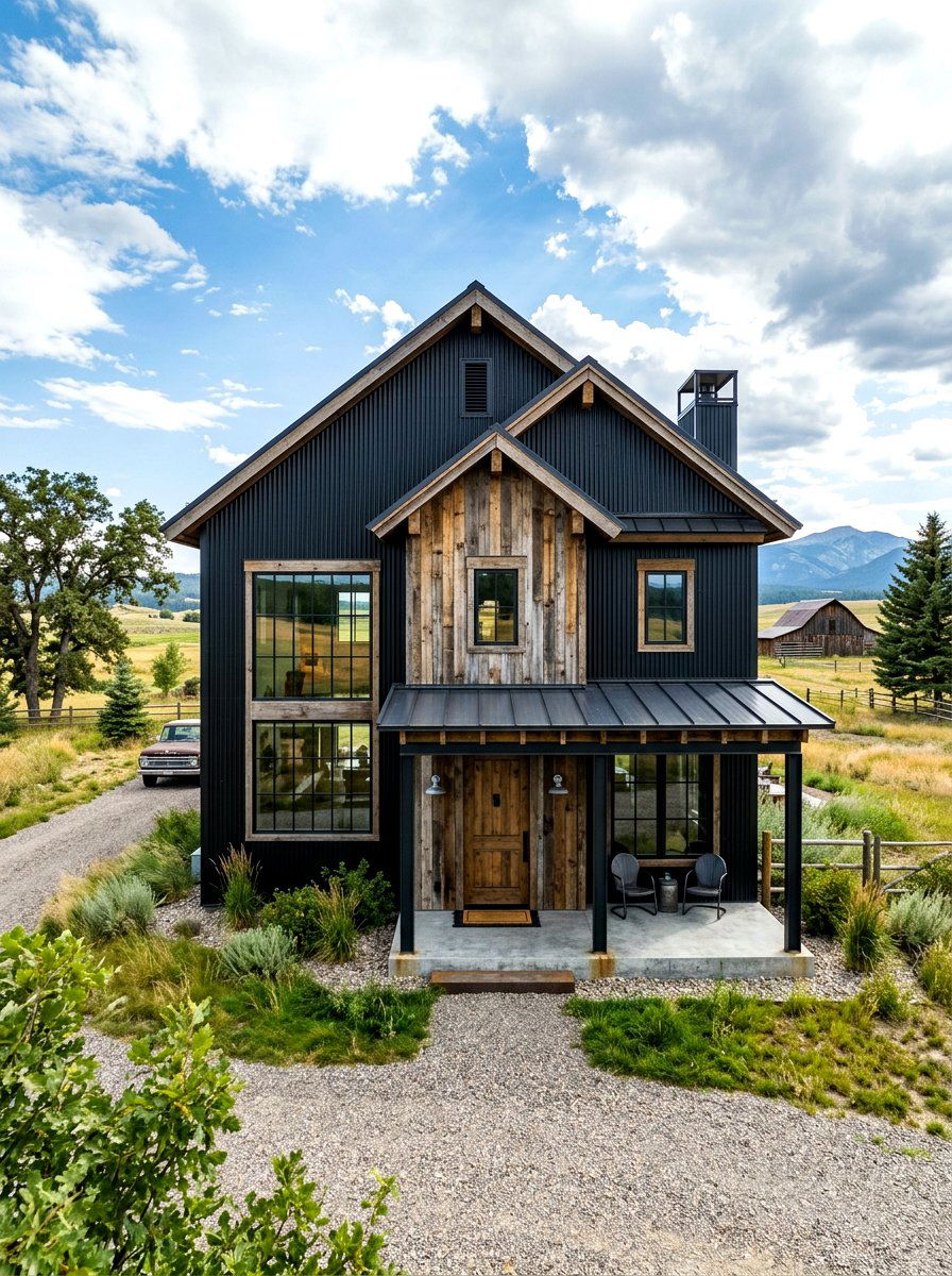 Industrial Farmhouse Exterior - 30 country house exterior ideas
